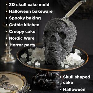 Nordic Ware 3D Skull Cake Pan Halloween Baking Mold Gothic Party Dessert